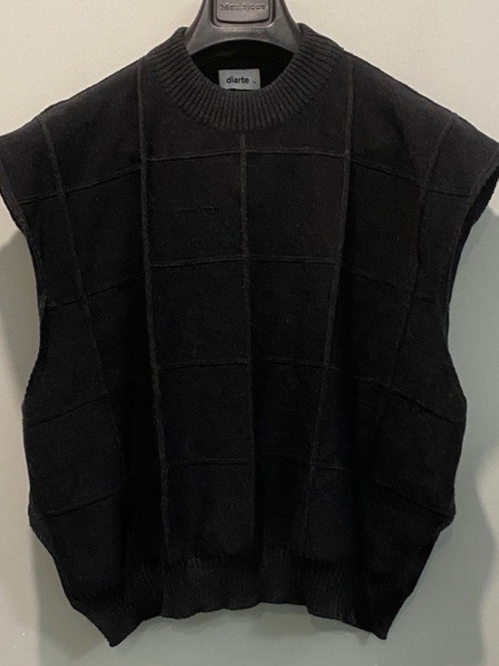 Sweaters - Men’s Black Sleeveless Knit Sweater Vest